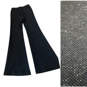 DVF Diane Von Furstenberg Wool Classic Ponte Trousers Speckled Black Grey Size 2